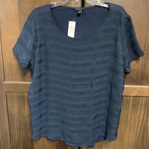 Ann Taylor Mixed media XL  t shirt light pink, navy blue Black- new 20$ for 3